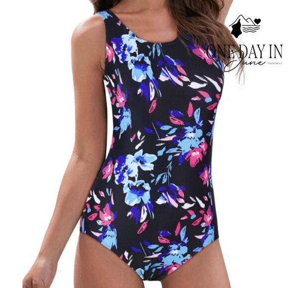 Zando Floral One Piece Swimsuit Size L - Picture 1 of 5